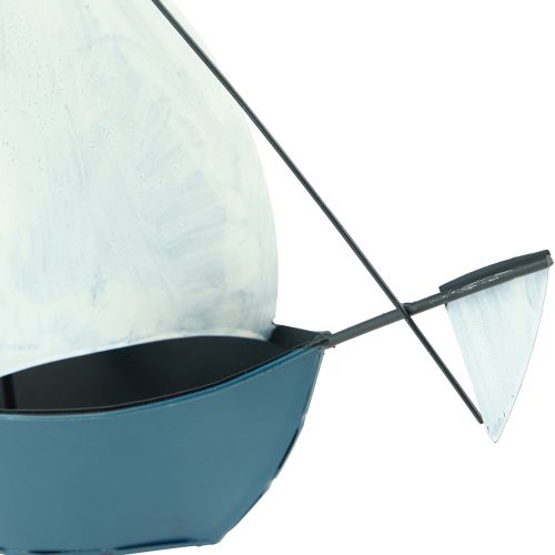 Floristik24 Nave decorativa in metallo per barca a vela per decorare 32,5×10×29 cm