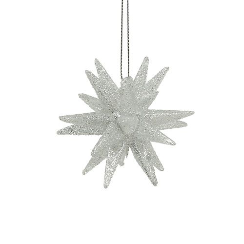 Floristik24 Stelle decorative con mica 7,5 cm argento 8 pezzi