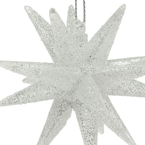 Floristik24 Stelle decorative con mica 7,5 cm argento 8 pz