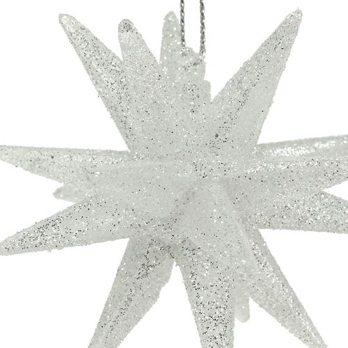 Prodotto Stelle decorative con mica 7,5 cm argento 8 pezzi