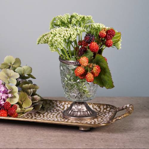 Floristik24 Vassoio decorativo con manici oro antico 53 cm x 18 cm