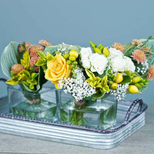 Floristik24 Vassoio decorativo con manici metallo argento 30cm/37cm/45cm set di 3