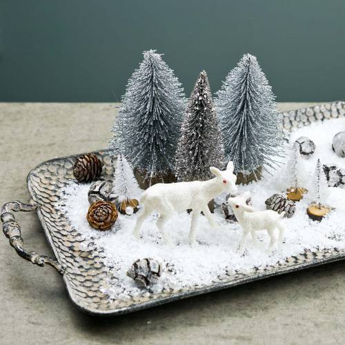 Floristik24 Vassoio decorativo con manici argento antico 45 cm x 25 cm