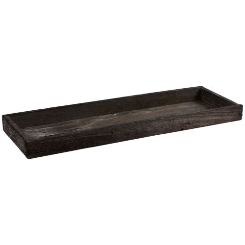 Vassoio decorativo, vassoio oblungo in legno, marrone,  rustico, 42×14×3 cm-95333