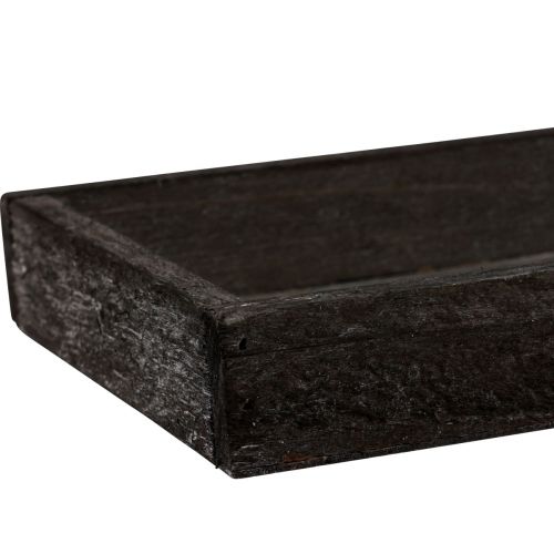 Prodotto Vassoio decorativo, vassoio oblungo in legno, marrone, rustico, 42×14×3 cm