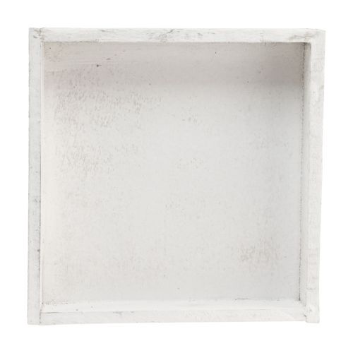Floristik24 Vassoio decorativo vassoio quadrato in legno bianco 20×20×3,5 cm