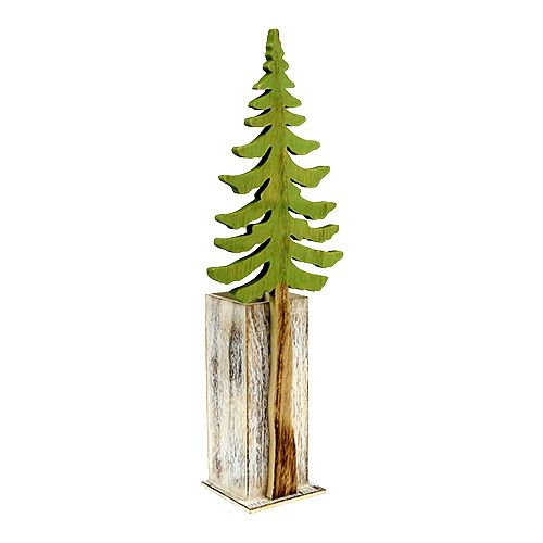 Floristik24 Abete decorativo con contenitore in legno H49cm