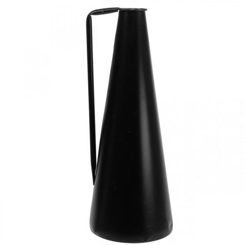 Floristik24 Vaso decorativo vaso da terra manico in metallo nero 20x19x48cm