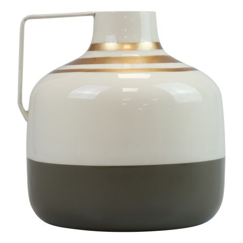 Prodotto Vaso decorativo manico in metallo crema/grigio/oro Ø16cm H17cm