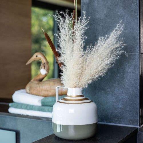 Prodotto Vaso decorativo manico in metallo crema/grigio/oro Ø16cm H17cm