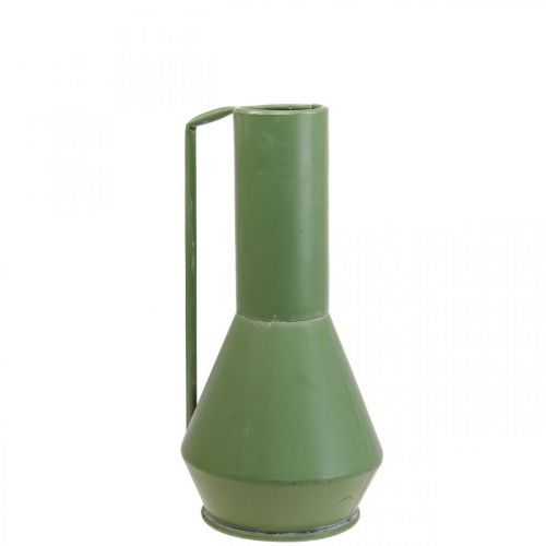 Vaso decorativo brocca decorativa manico verde metallo 14cm H28.5cm