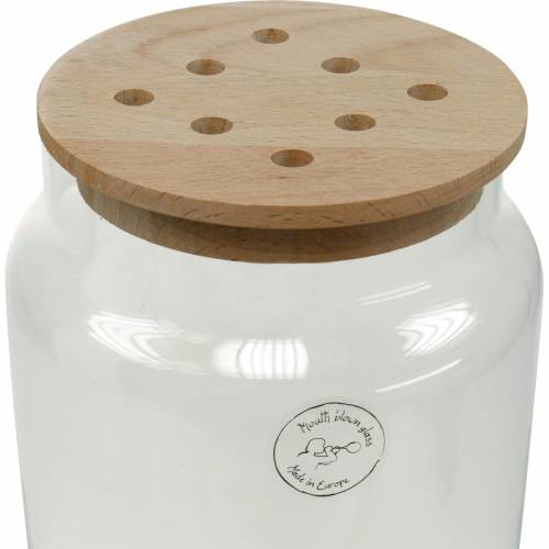 Floristik24 Vaso decorativo con fori Vaso in vetro con coperchio forato Decoro floreale moderno