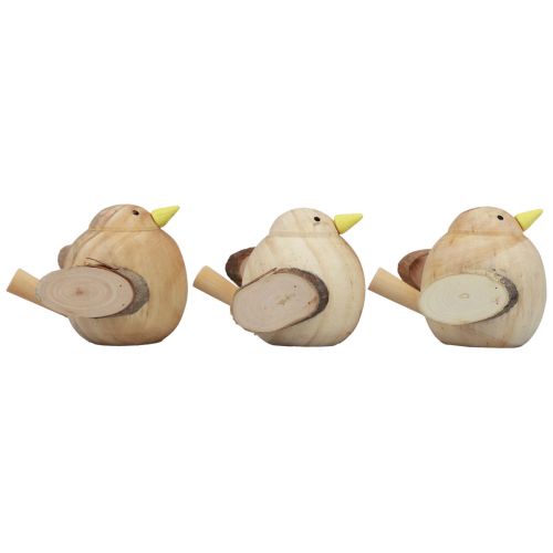 Prodotto Uccelli decorativi uccelli in legno decorazione da tavolo primavera naturale 7 cm 3 pz