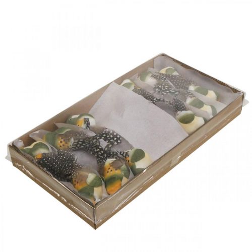 Floristik24 Uccelli decorativi mini uccellino su filo decorazione a molla 3×6 cm 12pz