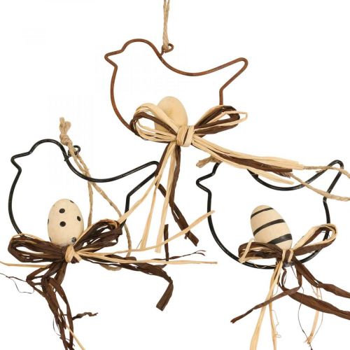Floristik24 Uccelli decorativi da appendere nero/naturale/ruggine 8,5×7,5 cm 6 pz