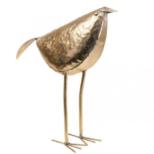 Floristik24 Uccello decorativo Figura decorativa uccello decorazione in metallo dorato 41×13×42 cm