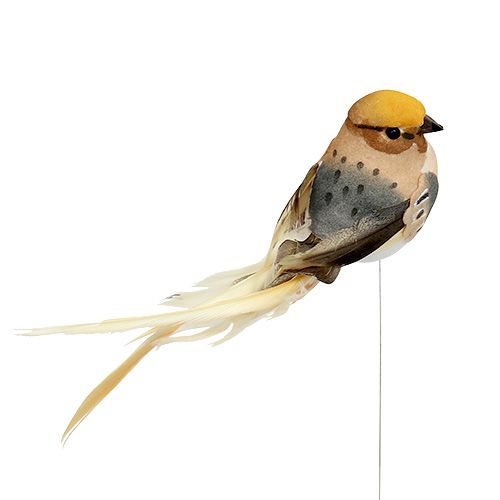 Prodotto Deco uccello su filo marrone 15 cm 9 pezzi