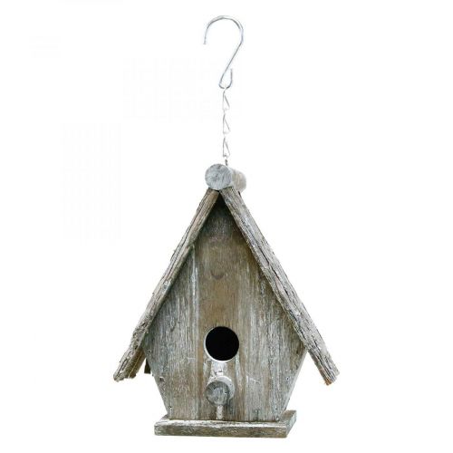 Floristik24 Casetta per uccelli decorativa da appendere Birdhouse Deco Grey H22cm