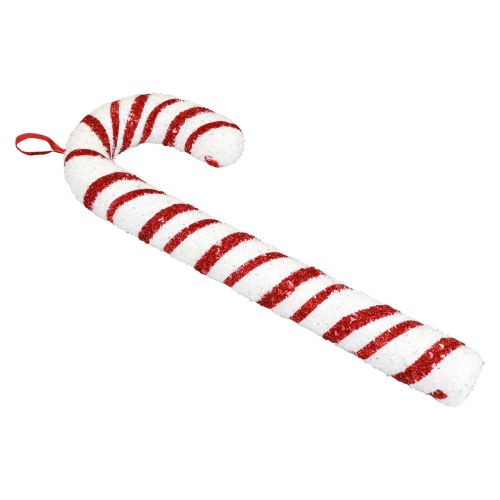 Prodotto Bastoncino di zucchero decorativo Decorazione natalizia per finestra strisce rosse bianche H51,5 cm