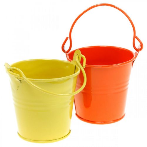 Floristik24 Secchio decorativo colorato fioriera in metallo assortito Ø6cm H6cm 12 pz