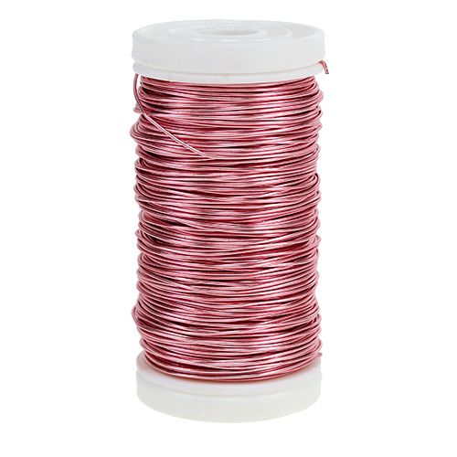 Floristik24 Filo Smaltato Deco Rosa Ø0.50mm 50m 100g