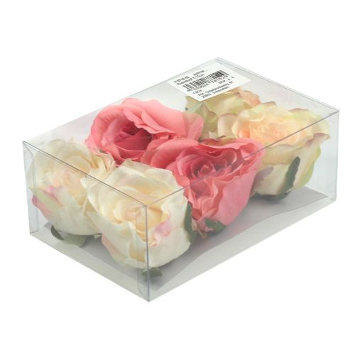 Floristik24 Teste di rose artificiali Ø9cm 6 pezzi
