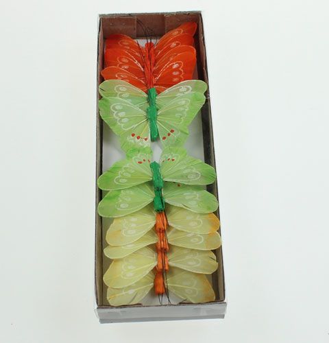 Floristik24 Farfalle decorative sul filo multicolore 8 cm