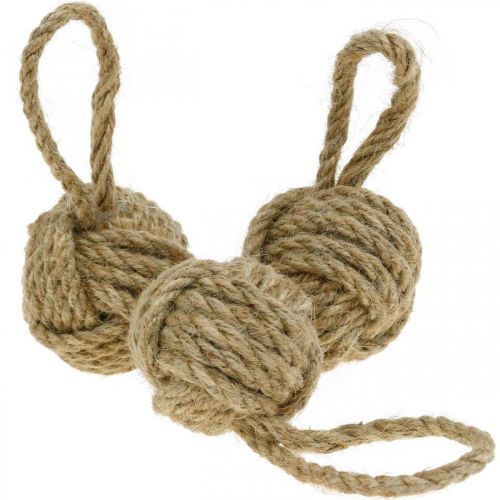 Floristik24 Decorazione per appendere corda palla juta naturale Ø5,5cm 3pz