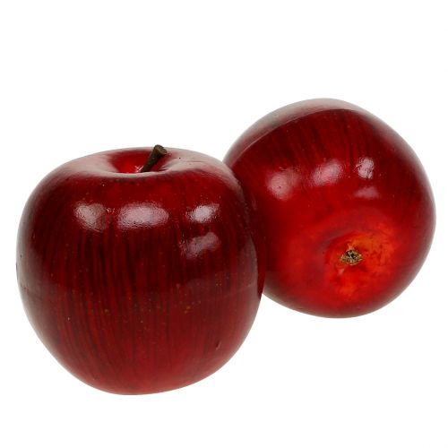 Mele decorative rosse, laccate Ø8cm 6p