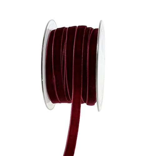 Floristik24 Nastro decorativo Velluto Bordeaux 10mm 20m