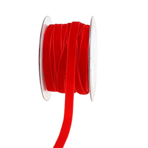 Floristik24 Nastro decorativo Velluto rosso 10mm 20m