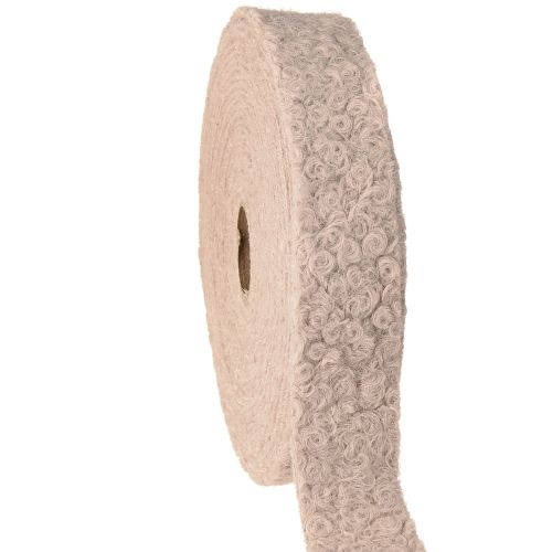 Nastro decorativo rosa antico, largo, effetto lana, 40 mm, 8 m