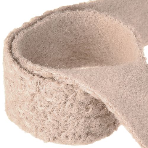 Prodotto Nastro decorativo rosa antico, largo, effetto lana, 40 mm, 8 m