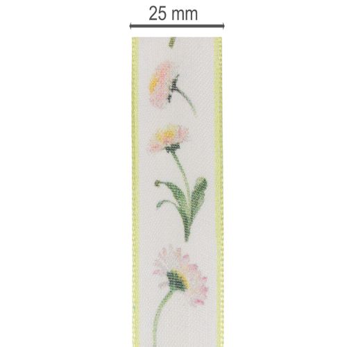 Nastro regalo con motivo floreale Bellis per lavori creativi e confezioni regalo, 25 mm x 20 m | Floristik24.it