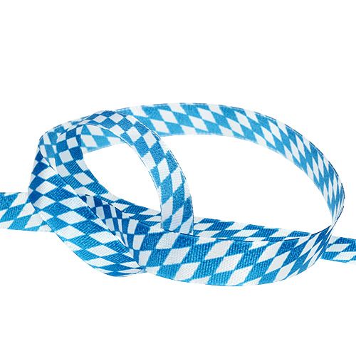 Floristik24 Nastro decorativo blu-bianco 15mm 20m