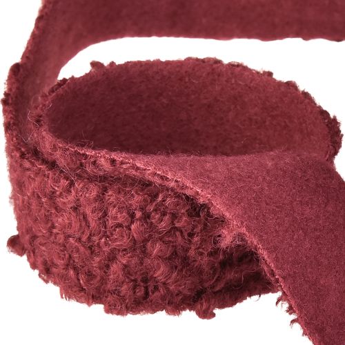 Prodotto Nastro decorativo in tessuto effetto lana bordeaux, largo 40 mm, 8 m
