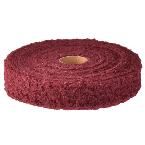 Prodotto Nastro decorativo in tessuto effetto lana bordeaux, largo 40 mm, 8 m