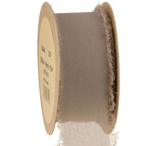 Nastro decorativo in chiffon marrone, nastro marrone fango, 40 mm, 15 m