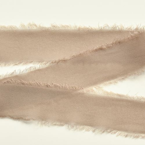 Prodotto Nastro decorativo in chiffon marrone, nastro marrone fango, 40 mm, 15 m