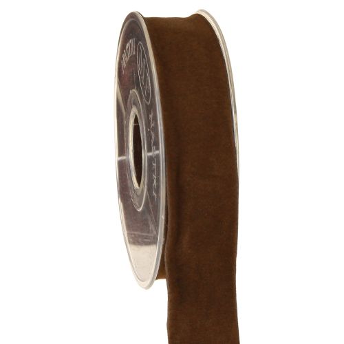 Nastro decorativo in velluto marrone, nastro per gioielli, 25 mm, 7 m