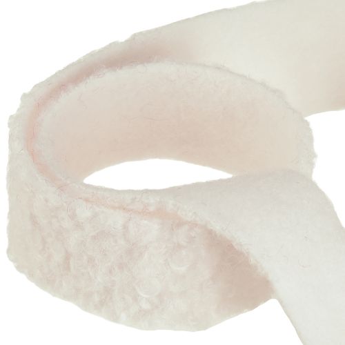 Prodotto Nastro decorativo crema nastro largo nastro in tessuto effetto lana 40mm 8m