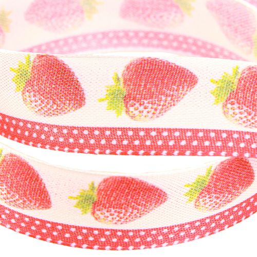 Prodotto Nastro decorativo fragole nastro in tessuto bordi dimensionalmente stabili 25mm 15m