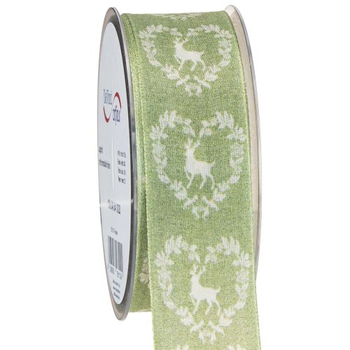 Prodotto Nastro decorativo cervo verde 40mm 20m