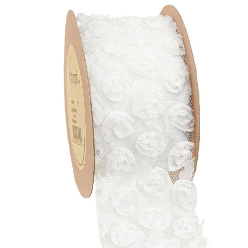 Prodotto Nastro decorativo matrimonio rose bianche regalo nastro 60mm 5m