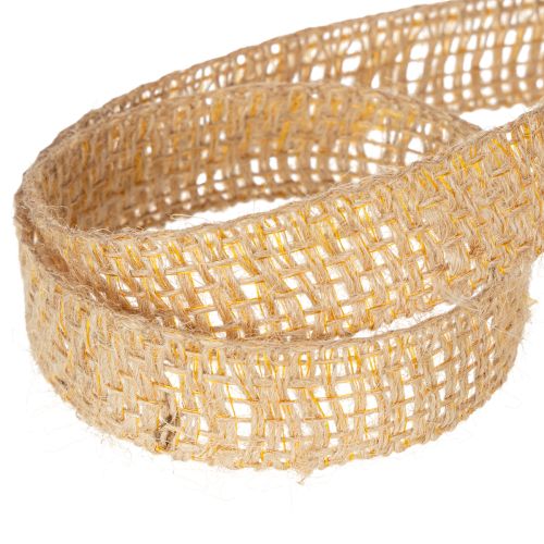 Prodotto Nastro decorativo in juta, giallo, naturale, 25 mm; nastro decorativo rustico in juta, 10 m