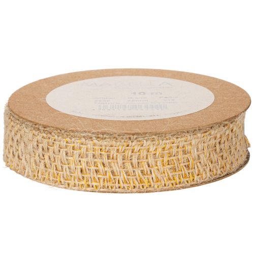 Prodotto Nastro decorativo in juta, giallo, naturale, 25 mm; nastro decorativo rustico in juta, 10 m