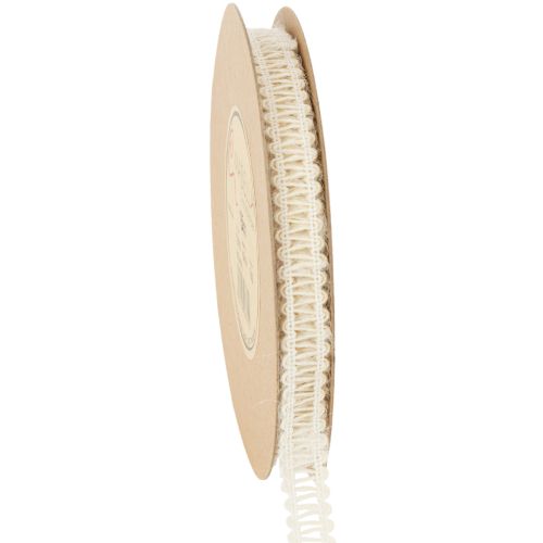 Floristik24 Nastro decorativo in juta, nastro regalo naturale, bianco crema, 15 mm x 15 m