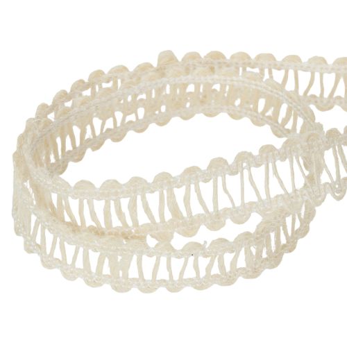 Prodotto Nastro decorativo in juta, nastro regalo naturale, bianco crema, 15 mm x 15 m