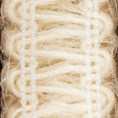 Prodotto Nastro decorativo in juta, nastro regalo naturale, bianco crema, 15 mm x 15 m