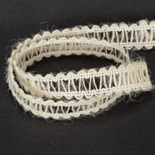 Prodotto Nastro decorativo in juta, nastro regalo naturale, bianco crema, 15 mm x 15 m